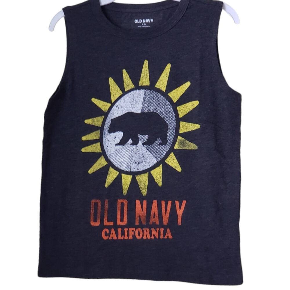 2 For $5 Sale Boy's Old Navy Dark Gray California Tank Top Size Medium (8)